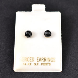 NOS Faceted Blk Bead Earrings Cats Like Us