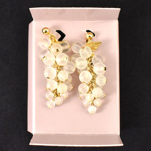 NOS Frosted Grapes Earrings Cats Like Us