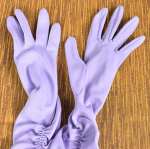 NOS Long Ruched Lavender Gloves Cats Like Us