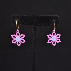 NOS Pink Flower Earrings Cats Like Us