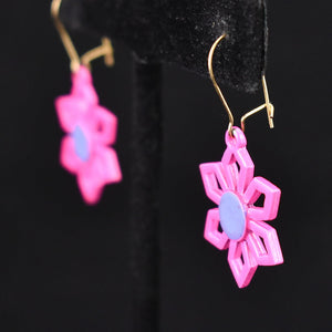 NOS Pink Flower Earrings Cats Like Us