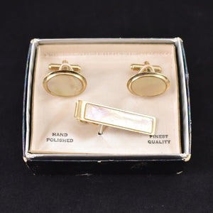 NOS Vintage Mother of Pearl Links & Bar Cats Like Us