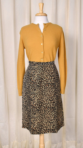NWOT 1950s Vintage Style Leopard Pencil Skirt Cats Like Us