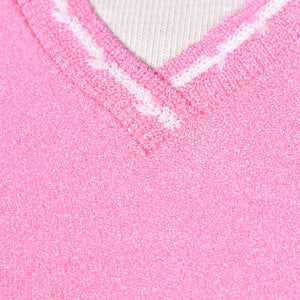 NWOT 1960s Vintage Pink V Neck Vest Top Cats Like Us