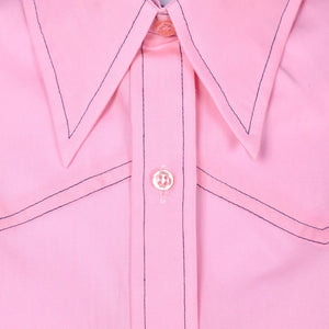 NWOT 1960s Vintage Pink Western Shirt Cats Like Us