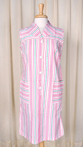 NWOT Vintage 1960s Pink Striped Dress Cats Like Us