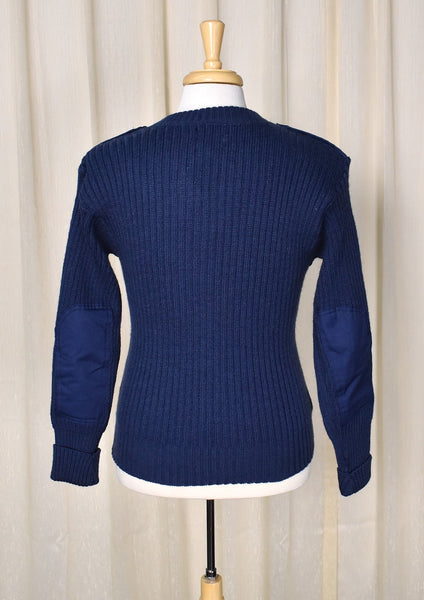 NWOT Vintage 1980s Blue Wool Commando Sweater Cats Like Us