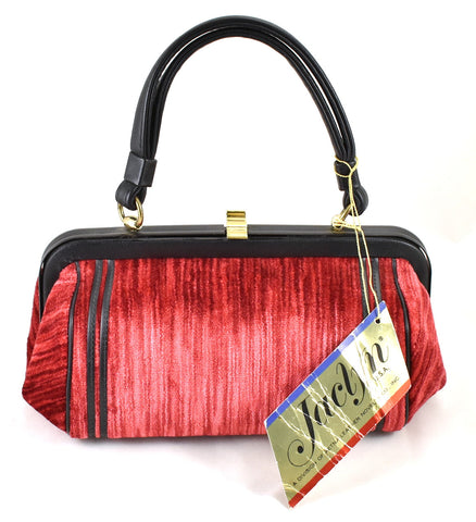 NWT 1950s Vamp Red Velvet Purse Cats Like Us