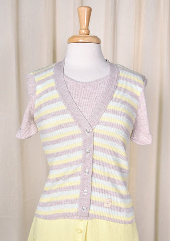 NWT 1960s Vintage 2 in 1 Striped Cardi (Med) Cats Like Us