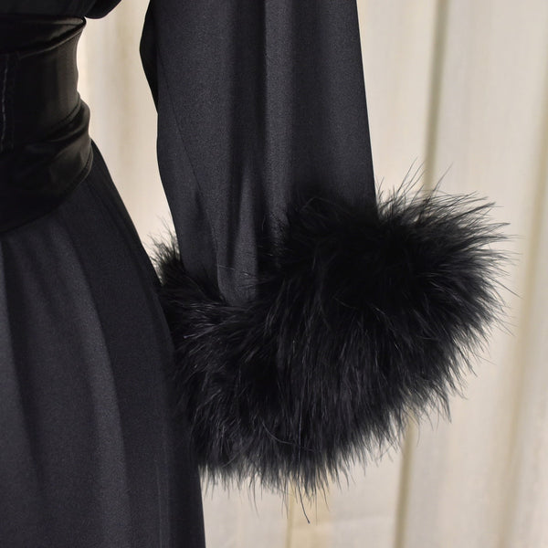 NWT 1980s LBD Feather Trim Dress Cats Like Us