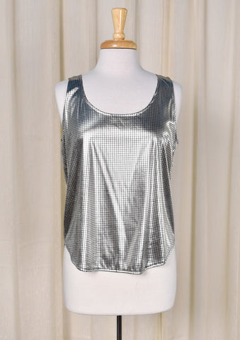 NWT 1980s Silver Squares Tank Top Cats Like Us