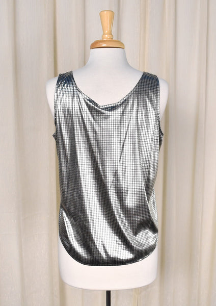 NWT 1980s Silver Squares Tank Top Cats Like Us