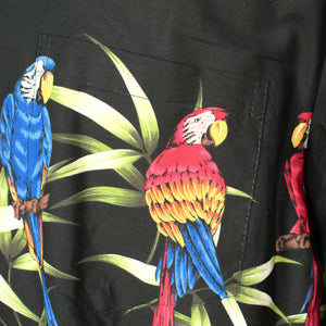 NWT Black Parrot Hawaiian Shirt Cats Like Us