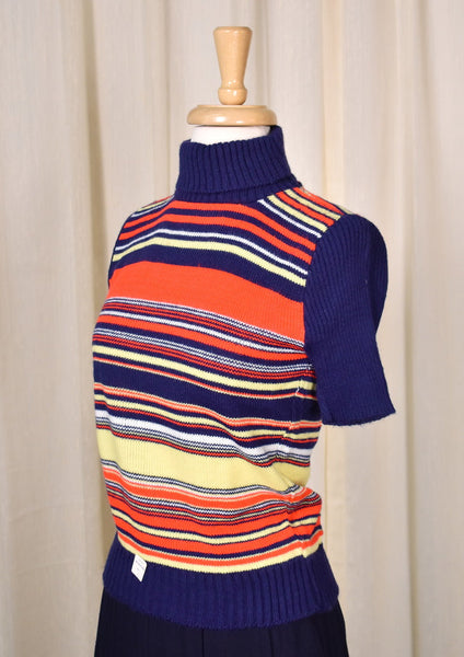 NWT Vintage 1960s Striped SS Sweater Cats Like Us