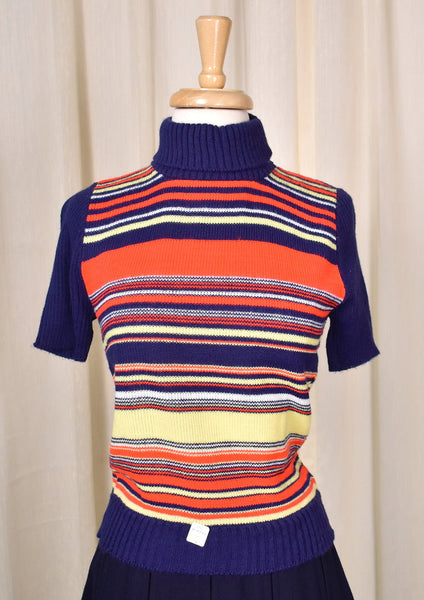 NWT Vintage 1960s Striped SS Sweater Cats Like Us
