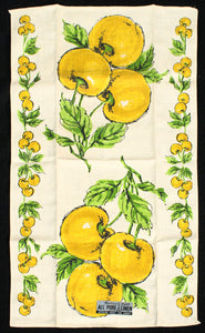 NWT Yellow Cherries Tea Towel Cats Like Us