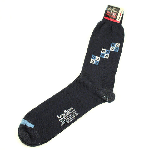 Navy Blue Squares Socks Cats Like Us