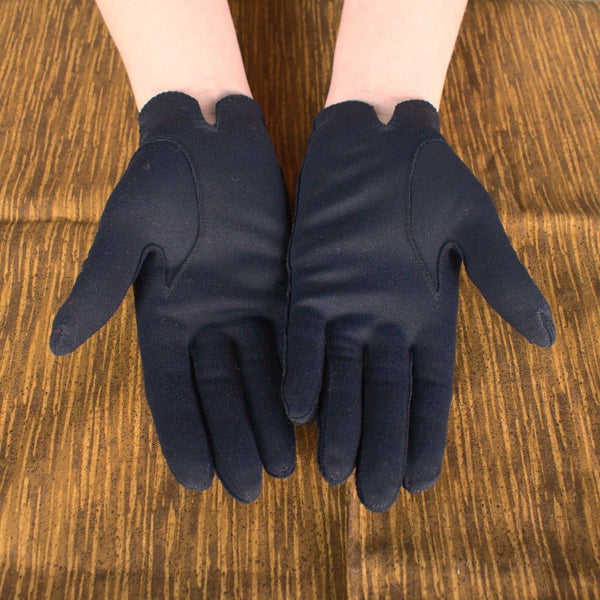 Navy Blue Tiny Button Gloves Cats Like Us
