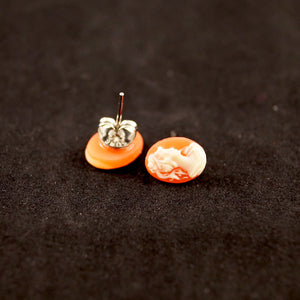 Orange Cameo Dot Earrings Cats Like Us