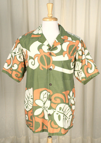 Orange Sea Turtles Aloha Shirt Cats Like Us