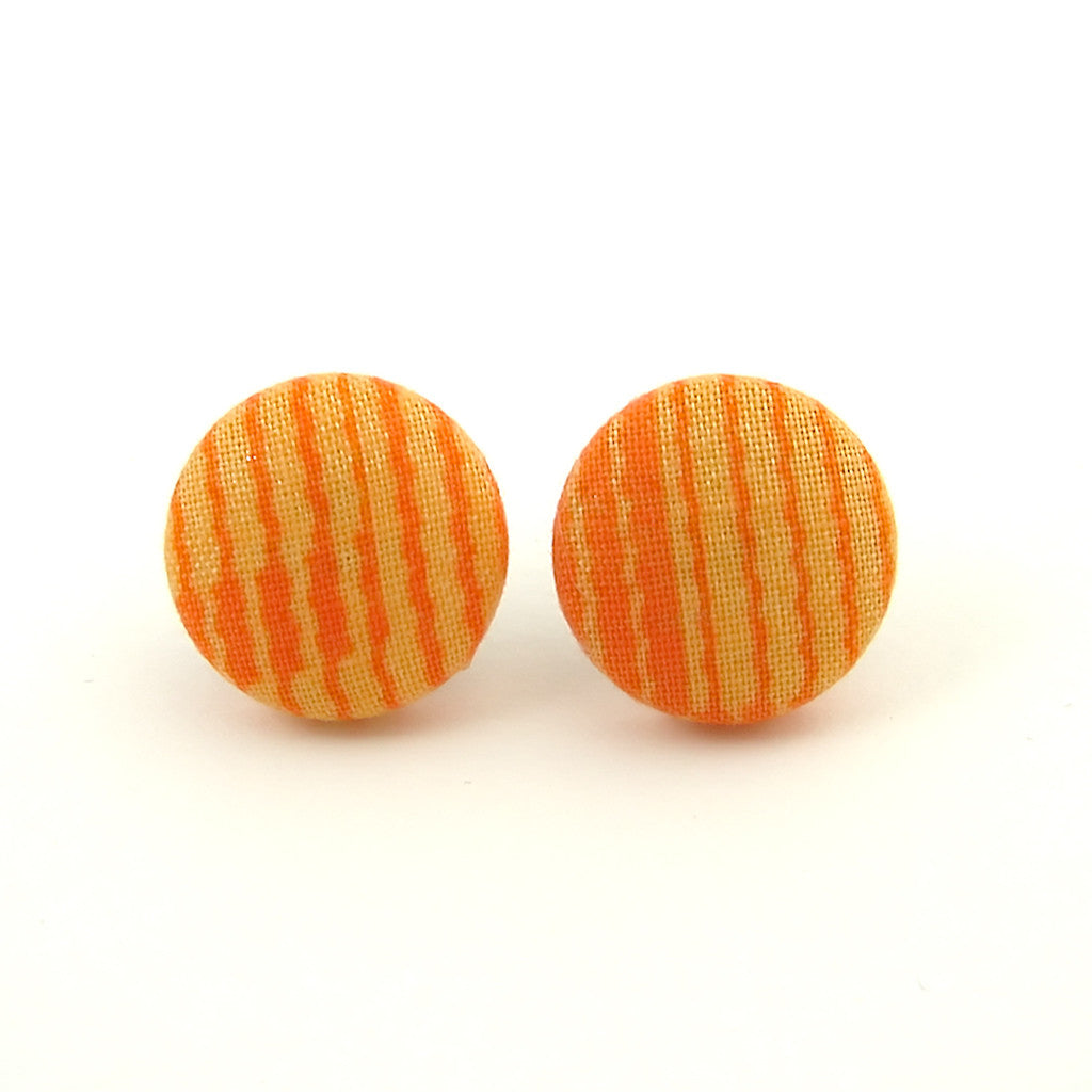 Orange Wiggle Stripe Earrings Cats Like Us