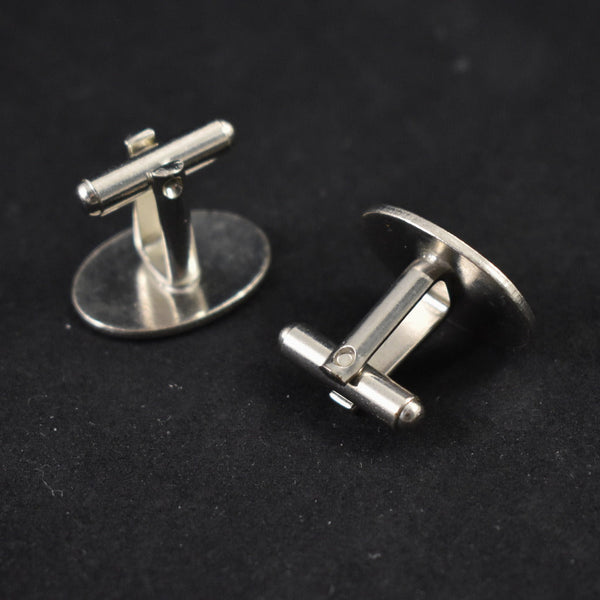 Oval Etched Bow Oval Cufflinks Cats Like Us