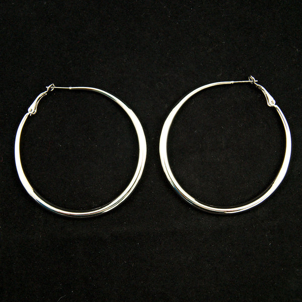 Oval Silver Hoop Earrings Cats Like Us