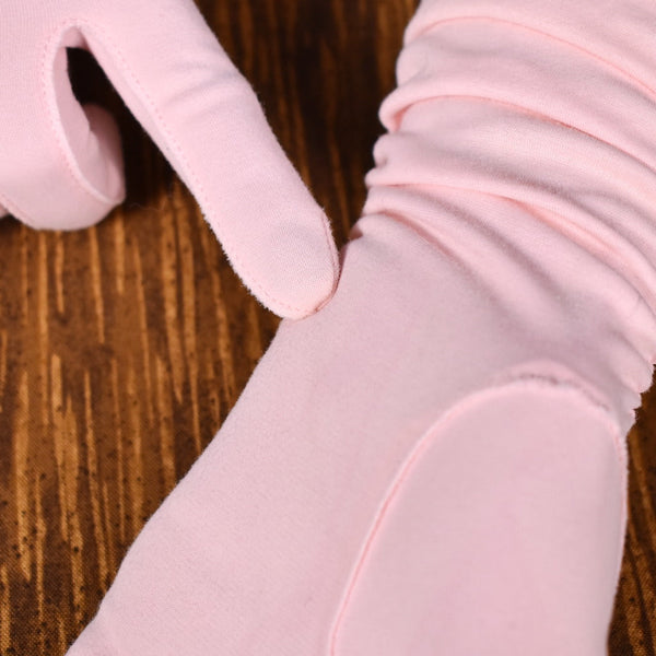 Pastel Pink Ruched Gloves Cats Like Us
