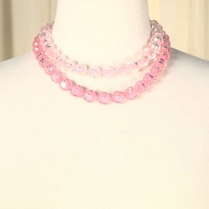 Pastel Pink Vintage Pop Bead Necklace Cats Like Us