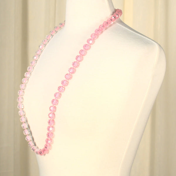 Pastel Pink Vintage Pop Bead Necklace Cats Like Us