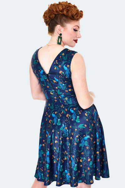 Peacock Floral Swing Dress Cats Like Us