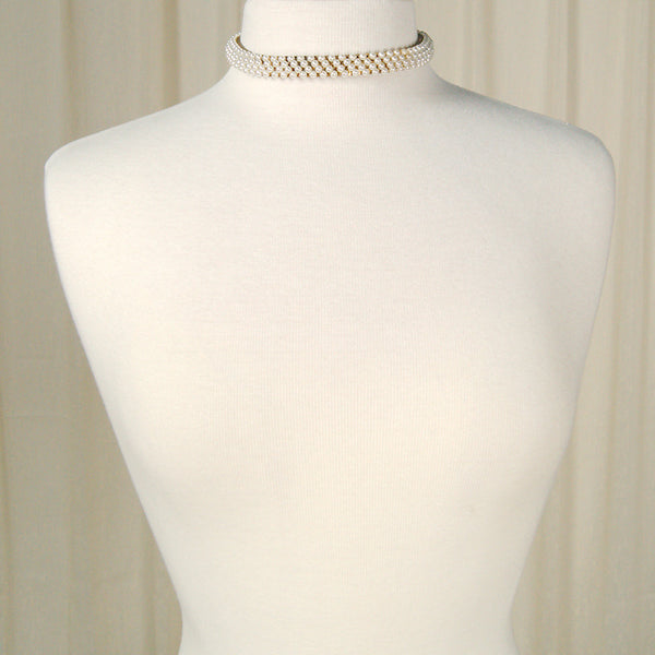 Pearl Choker Collar Necklace Cats Like Us