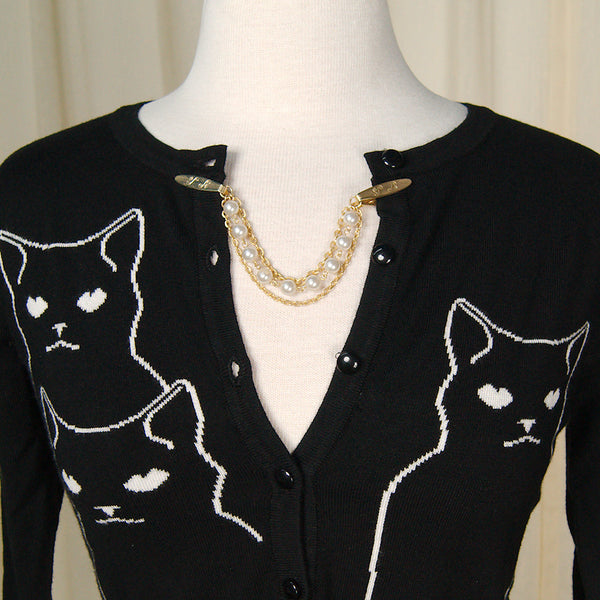 Pearl & Gold Sweater Clips Cats Like Us