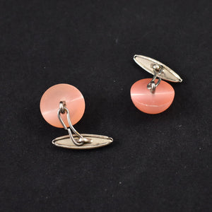 Pearlized Pink Button Cufflinks Cats Like Us