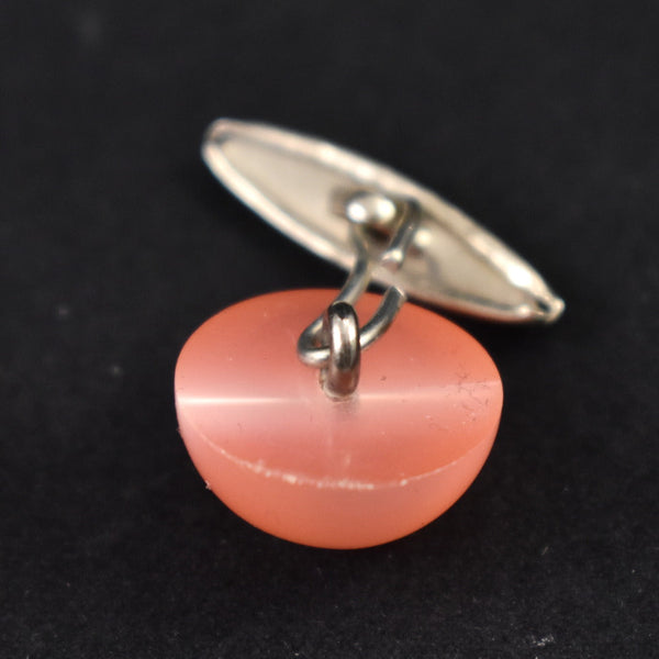 Pearlized Pink Button Cufflinks Cats Like Us