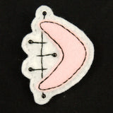 Lumpy Buttons Pink Atomic Boomerang Pin