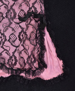 Pink & Black Lace Half Slip W18-28 Cats Like Us