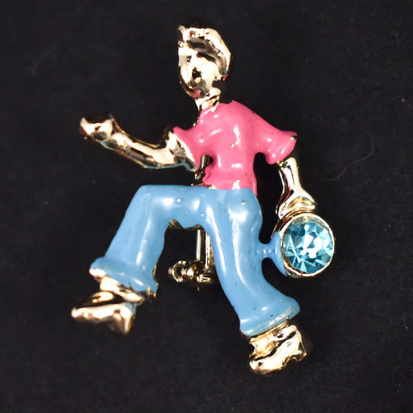 Pink & Blue Bowler Scatter Pins Cats Like Us