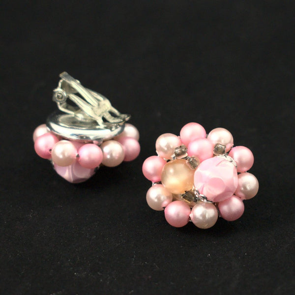 Pink Cluster Pearl Earrings Cats Like Us