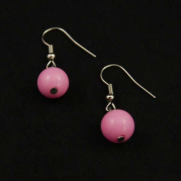 Pink Dangle Bead Earrings Cats Like Us