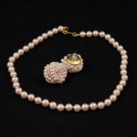 Pink Pearl Necklace Set Cats Like Us