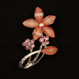 Pink Sparkly Flower Brooch Cats Like Us