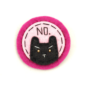 Pink and Black NO Kitty Brooch Cats Like Us