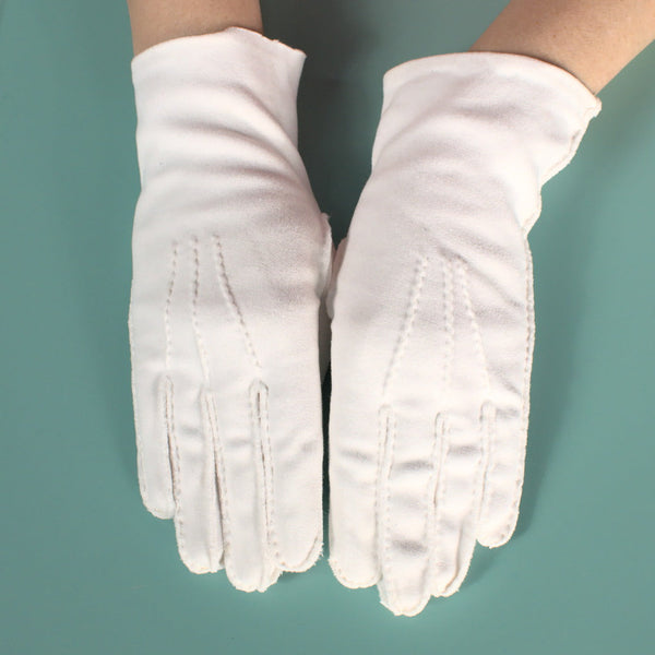 Plain Short White Gloves Cats Like Us