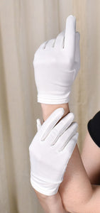 Plain White Short Vintage Gloves Cats Like Us