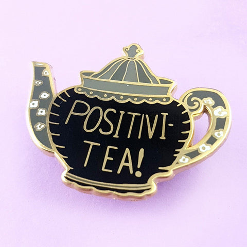 Positivi-Tea Pot Pin Cats Like Us