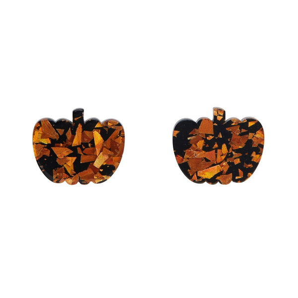 Pumpkin Glitter Stud Earrings Cats Like Us