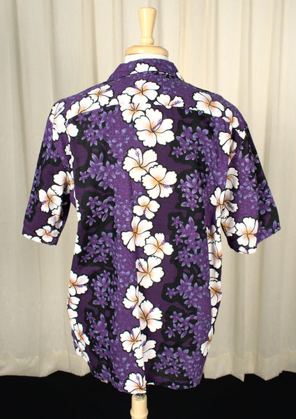 Purple Hibiscus Panel Shirt Cats Like Us