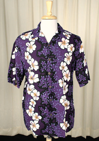 Purple Hibiscus Panel Shirt Cats Like Us