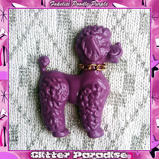 Purple Poodle Brooch Cats Like Us